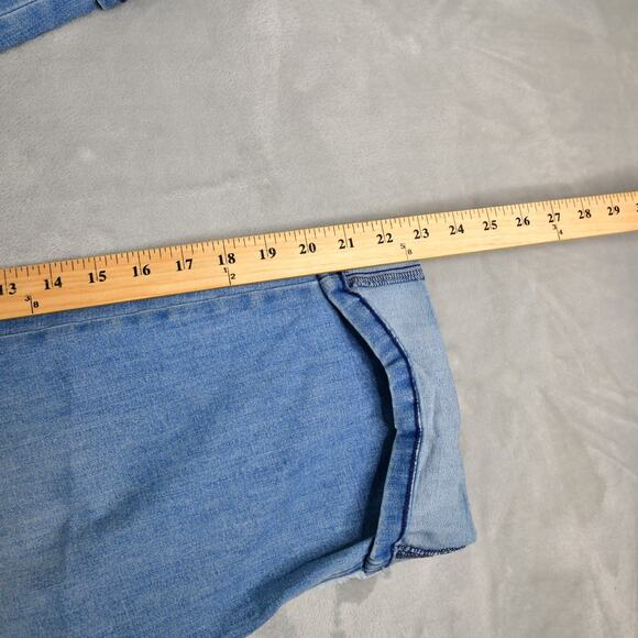 J. Jill Jeans Womens 20W (36x23) High-Rise Crop Cuffed Side Trim Blue Denim - Picture 7 of 10